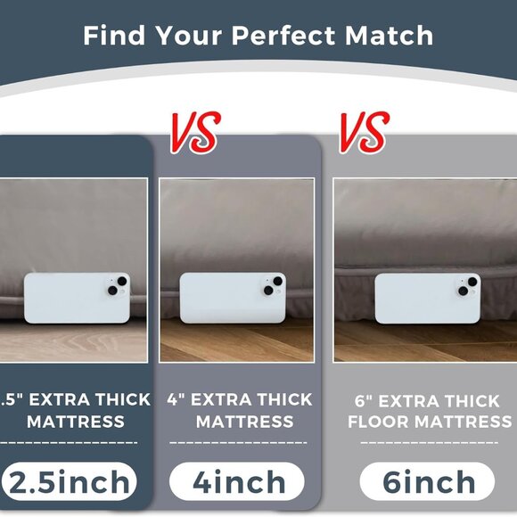 6" Extra Thick Japanese Floor Mattress - Picture 2 of 6